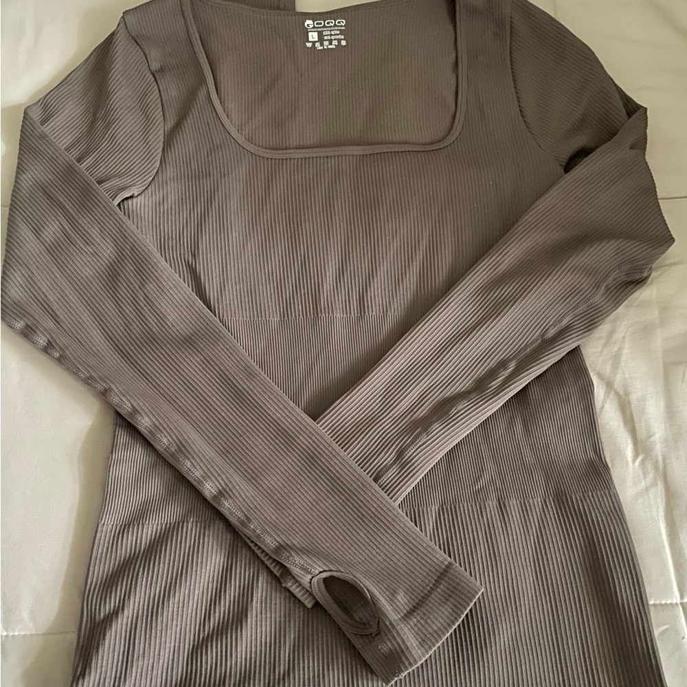 OQQ Ribbed Bodysuit in Mauve